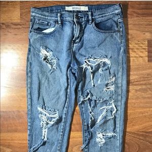 Distressed brandy Melville blue jeans
